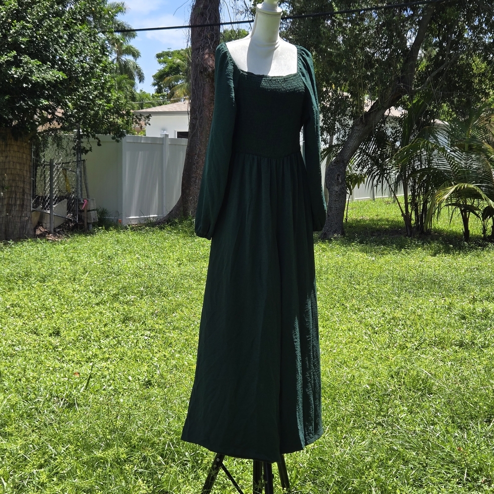 DOKOTOO Chic Forest Green Jumpsuit with Square Neckline - Picture 5 of 10